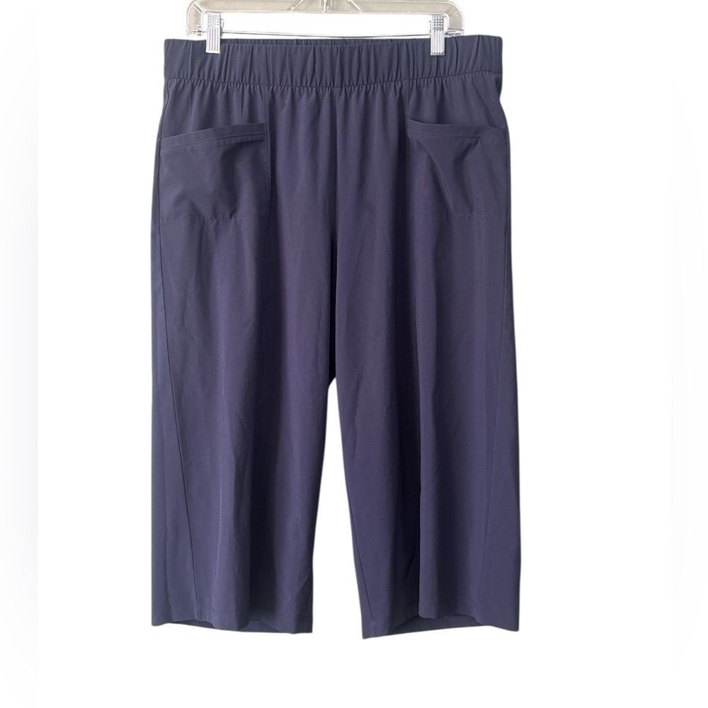 T by Talbots Navy Blue Wide Leg Pull On Pants Sz LP